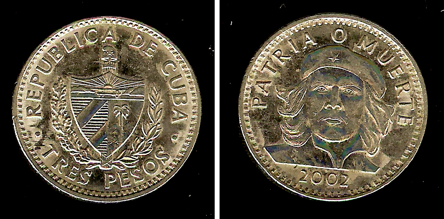 Cuba 3 pesos 2002 AU